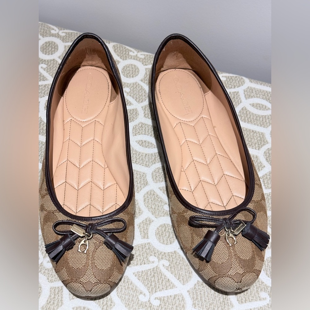 Coach flats Benni Sig Jacq Flat 9.5 monogram brown - Picture 4 of 12